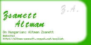 zsanett altman business card